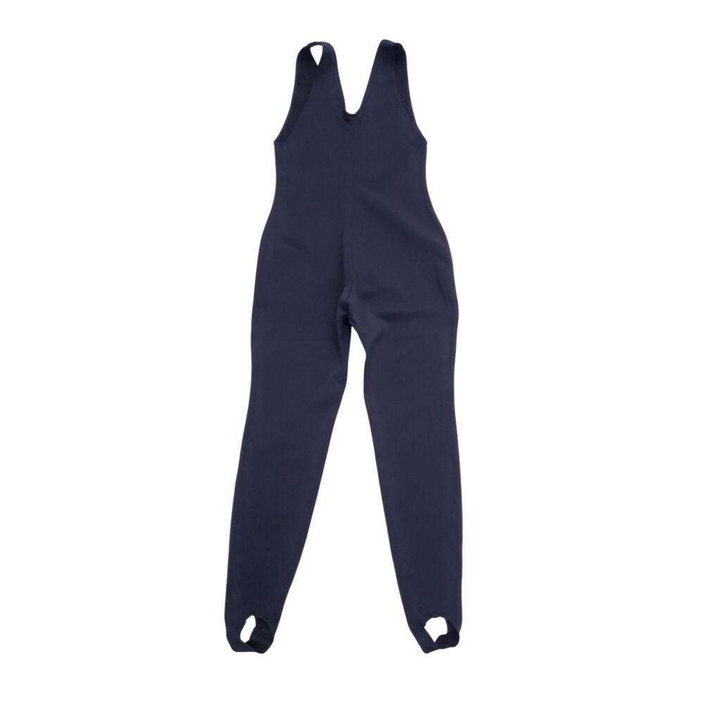 Vintage Edelweiss Skiwear Bib Stirrup Jumpsuit Black Wool Nylon Size Women's 10